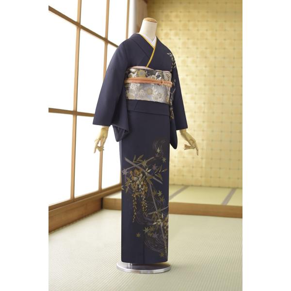 訪問着 レンタル 卒業式 母 着物 貸衣装 フルフル 流水に藤 身長 145cm〜159cm位 結婚...