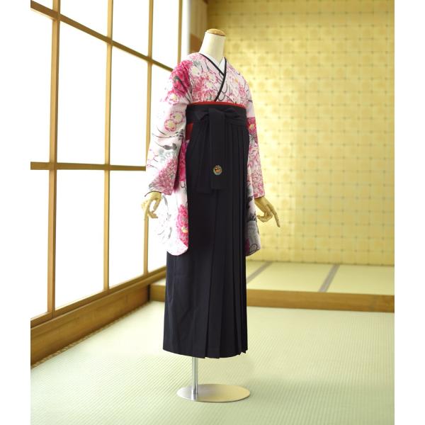 袴 レンタル 先生 教員 卒業式 女子袴  着物 JSピンクぼたんにつる  袴 黒花紋あやめ レディ...