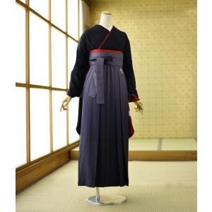 袴レンタル 卒業式 レンタル 女子袴  着物 黒地モダン梅花