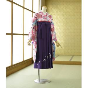 小学校 卒業式 女子 袴レンタル 小学生 女の子 着物ＪＧＳ水色桧扇花づくし