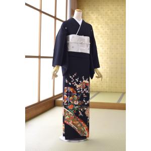 留袖とモーニング同時注文で10%OFF 留袖 レンタル 単衣 夏用 天井橘《身長》151cm〜163cm位 黒留袖 レンタル 夏 着物レンタル 結婚式 母親 貸衣装