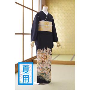 留袖とモーニング同時注文で10%OFF 留袖 レンタル 単衣 夏用 ブルー