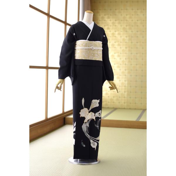 留袖とモーニング同時注文で10%OFF 結婚式 留袖 レンタル 黒留袖 高級正絹 セミュウカラー 身...