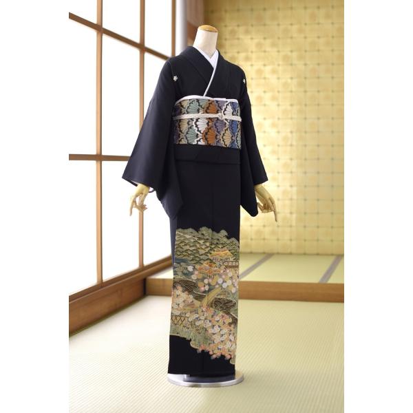 留袖とモーニング同時注文で10%OFF 留袖 レンタル 黒留袖 東山山荘《身長》142cm〜156c...