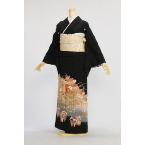留袖とモーニング同時注文で10%OFF 留袖 レンタル 広巾 大きいサイズ 身長155cm〜162cm位 11〜15号位まで 結婚式 母親 親族 正絹 黒留袖レンタル