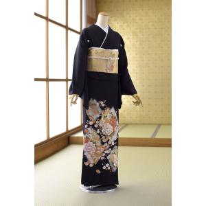 日々是好日　黒留袖と袋帯と寿恵廣　吉祥花　豪華金糸刺繍　結婚式　披露宴 留袖レンタル 特選手刺繍 ts253 黒留袖 結婚式 母親 フルセット