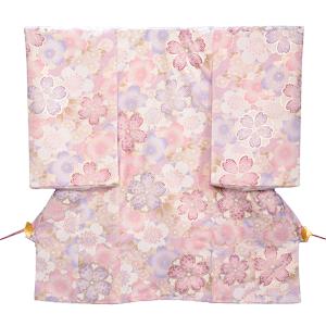 2025年入荷! お宮参り 女の子 レンタル 産着 初着 レンタル くすみピンク三色さくら 着物レン...