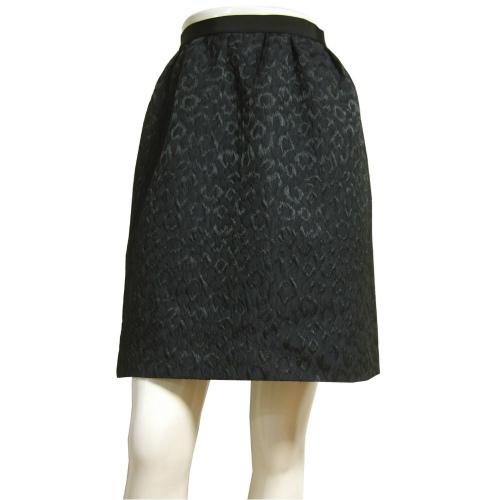 美品/エムズグレイシー M&apos;S GRACY 上品な美的スカート 表記38号(9号相当) 紺 立体レオ...