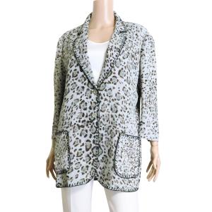 伊太利屋（Italiya） #anc イタリヤ ジャケット 9 黒 グレー ヒョウ柄