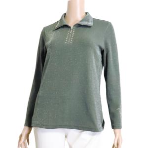美品/バレンザ VALENZA ハーフジップアップニット 表記 40号 11号 相当 