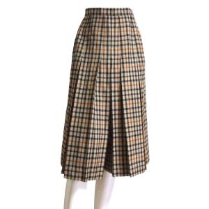 美品/ダックス DAKS スカーチョ 小さいサイズ 表記 W60 H88 S 相当 茶ブラウン レディース 秋 冬 ボトムス ウール チェック ミモレ丈