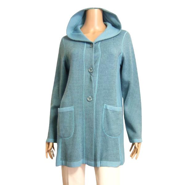 新品/ザザ ZAZA ニットコーディガン 羽織り 表記 M 9号 相当 青 ブルー レディース 春 ...