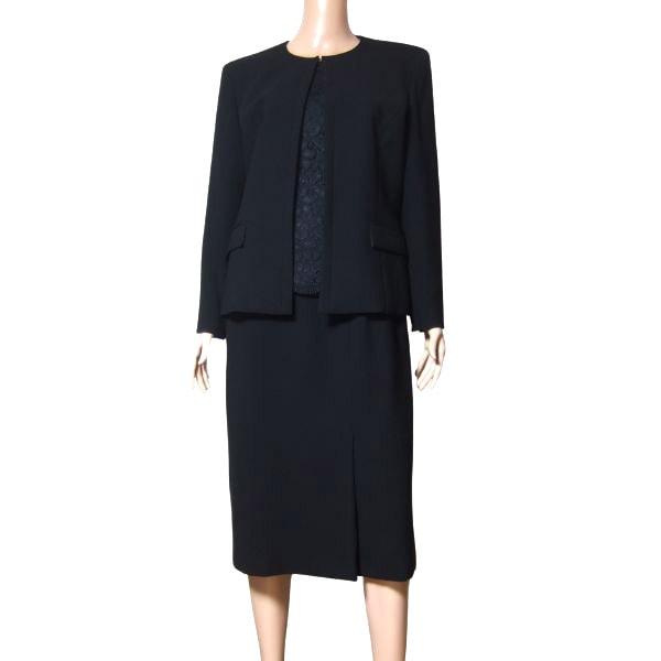 新品同様/ラブリークイーン Mireille ブラックフォーマルワンピーススーツ 大きい 13号 L...