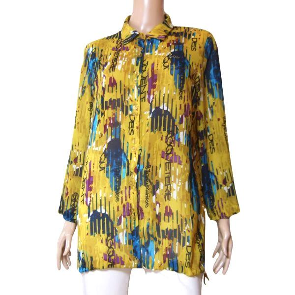 美品/トピーズ Topys ブラウス 大きいサイズ 13号 LL 相当 古着 黄色 イエロー レディ...