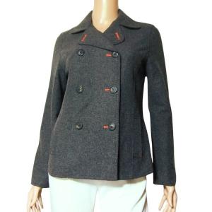 ✨美品✨USA製ピーコート金ボタンLサイズ 黒 Trish（トリッシュ） レディース 用 金ボタン ピーコート Pコート 黒