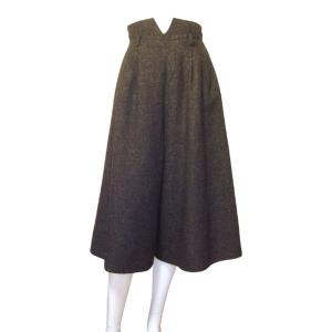美品/クリスチャンディオール プレタポルテ Christian Dior スカーチョ 小さい 表記 S 古着 茶 ブラウン レディース 秋 冬 ボトムス 毛100