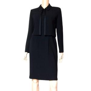 美品/東京ソワール SOIR BENIR ブラックフォーマルワンピーススーツ