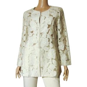 K891＊ マリナリナルディ ノーカラー ジャケット サイズ21 大きいサイズ K891＊ マリナリナルディ ノーカラー ジャケット サイズ21 大きいサイズ