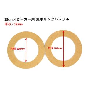 【汎用インナーバッフル】MDF製 国産13cmスピーカー用 12mm厚 自作 DIY用｜frp