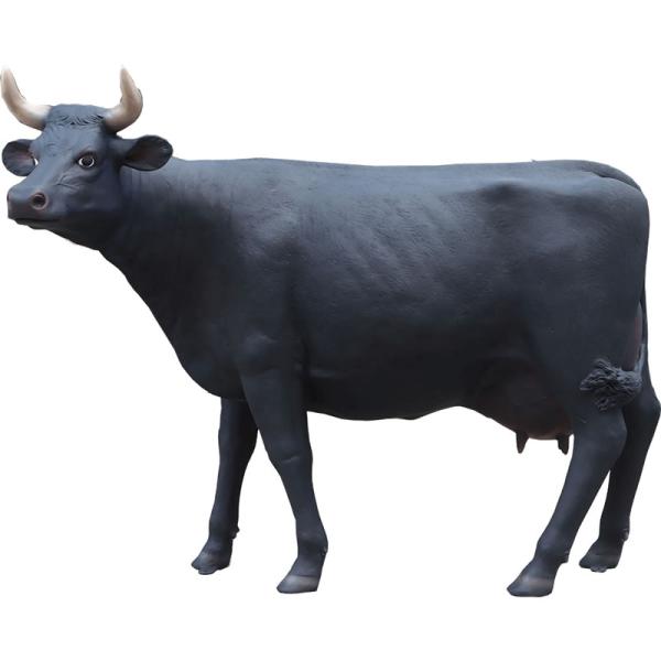 原寸大の黒毛牛 FRPアニマルオブジェ