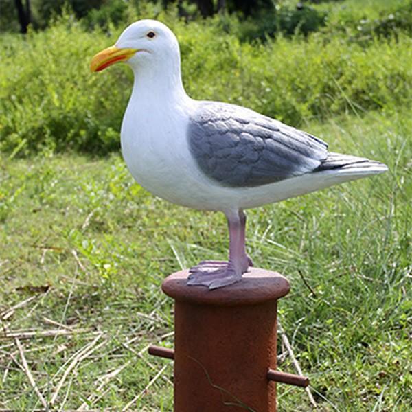 ビットの上のカモメ FRPアニマルオブジェ 即納可