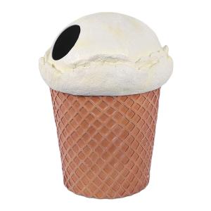 小さなアイスクリームのゴミ箱ダストボックス バニラ FRPオブジェ｜frps