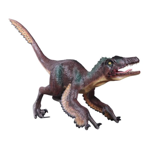 羽のあるヴェロキラプトル FRP恐竜オブジェ