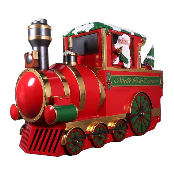 サンタとプレゼントのクリスマス機関車 FRPクリスマスオブジェ