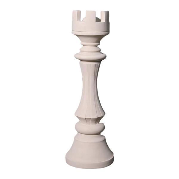 ストーン仕上げチェス砦ルーク-ホワイト FRPオブジェ