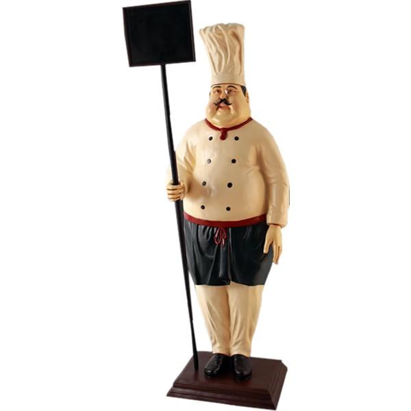 メニューボードを持つコック FRPオブジェ