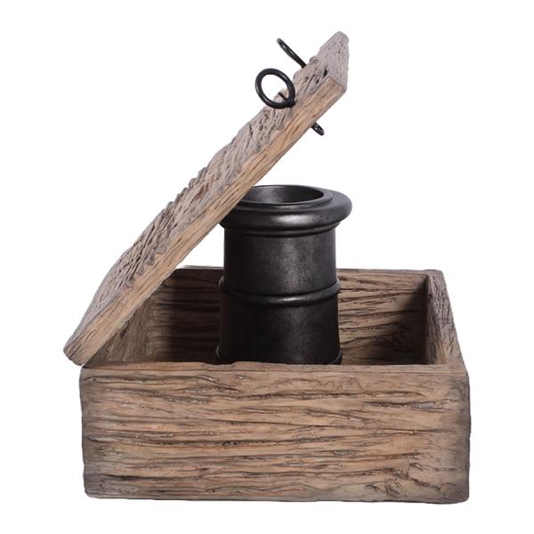 壁から突き出た海賊船の大砲 FRPオブジェ