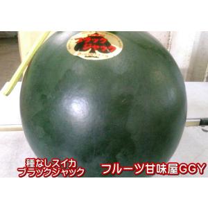 種なしスイカ　ブラックジャック　1玉　5キロ以上　熊本産　ＴＶおしゃれイズムで紹介♪　種の少ない赤肉腫　フルーツ　西瓜
