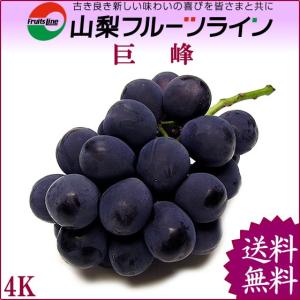 巨峰 4kg  秀品 満杯詰 山梨県産 産地直送 ぶどう 送料無料一部地域を除く