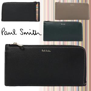 ポールスミス Paul Smith メンズ 長財布 ストライプスロット L字ファスナー ウォレット 薄型財布 本革 レザー 専用箱付