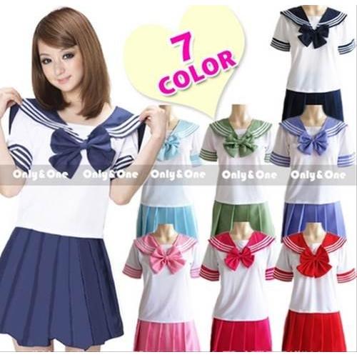 可愛すぎるセーラー服 ☆ コスプレ コスチューム 制服 衣装 オリジナルハイソックス付き♪ (ネイビ...