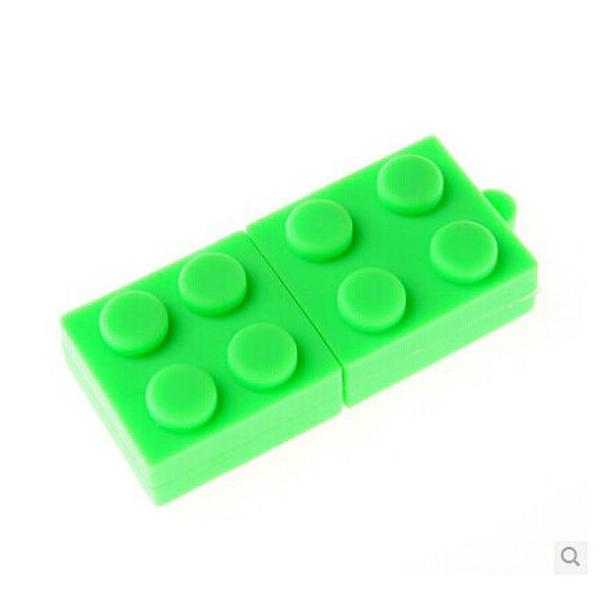 ブロック型　USBフラッシュメモリ　記録　容量32G　シリコン　おしゃれ　【グリーン】