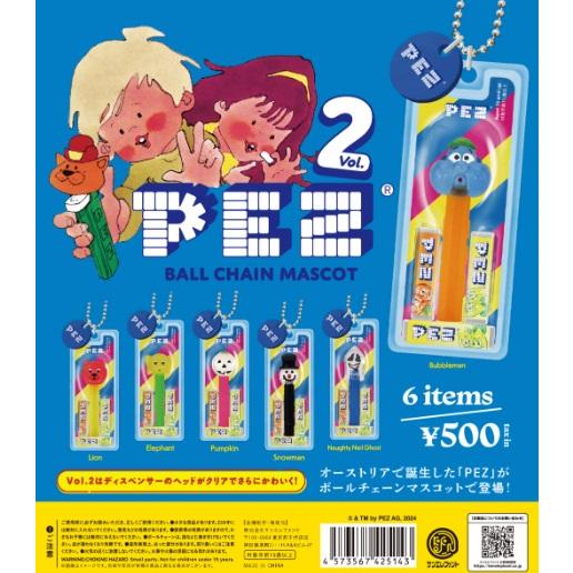 PEZ ボールチェーンマスコット Vol.2 全6種セット カプセル版　【在庫品】