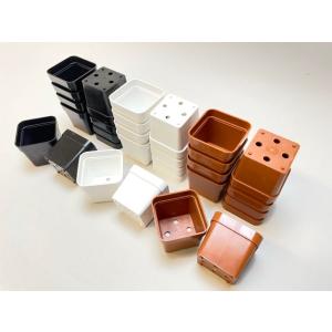 1.7号四角プラ鉢-茶-超ミニサイズ 1個売りの詳細画像4