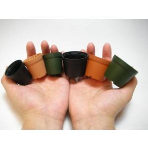 1号プラ鉢-(濃い)茶 超ミニサイズ 1個売り...の詳細画像2