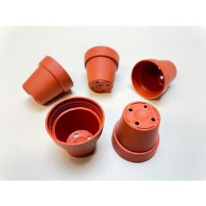 1号プラ鉢-赤茶-超ミニサイズ 1個売り※きめ...の詳細画像1