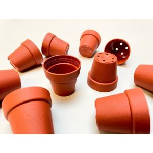 1号プラ鉢-赤茶-超ミニサイズ 1個売り※きめ...の詳細画像4