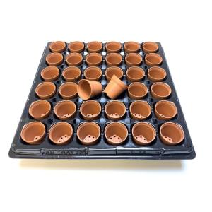 1号プラ鉢ぴったり整理トレイ-厚(ハード)＋1号プラ鉢-レンガ-超ミニ