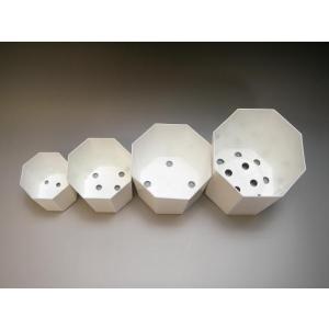 八角縁切立白プラ鉢-3号-中(3Y)カネヤ*兼...の詳細画像1