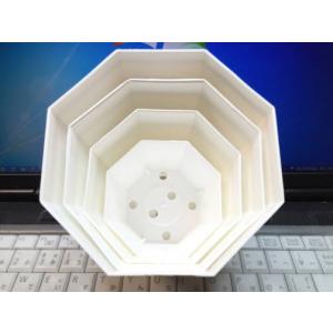 八角縁切立白プラ鉢-3号-中(3Y)カネヤ*兼...の詳細画像2