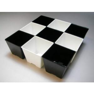 2号プラ鉢四角型-黒色-ミニサイズ※【黒-超ミ...の詳細画像3