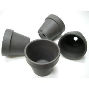 黒陶器鉢(黒朱温鉢/黒土)-2.5号(φ7.9×H7.1)