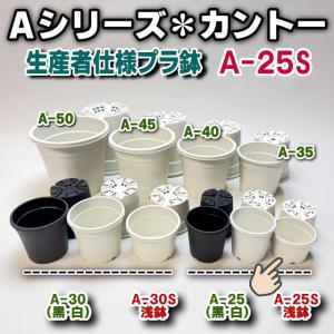 生産者仕様[カントー]浅＊プラ鉢A-25S-(2号浅鉢相当：浅型)-白[w][254GW]