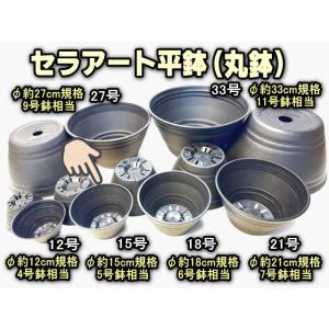 セラアート平鉢(丸鉢)-27号-黒(陶器風プラ鉢)(直径φ約27cmで一般的な9