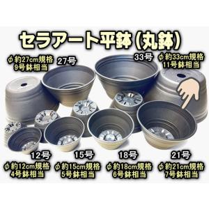 セラアート平鉢(丸鉢)-33号-黒(陶器風プラ鉢)(直径φ約33cmで一般的な11