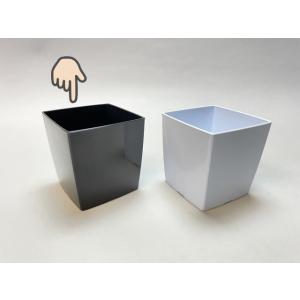 3.5号(2.5号相当)-スクウェアどっしり型プラ鉢-黒[254GB]